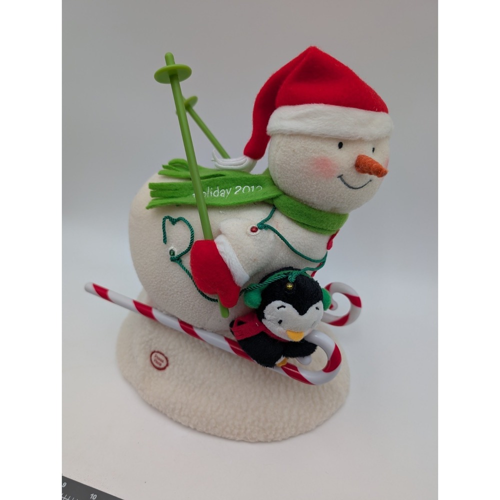 Hallmark Jingle Pals Swooshin Duo Plush 2012 Animated Skiing‎ Snowman Stuffed